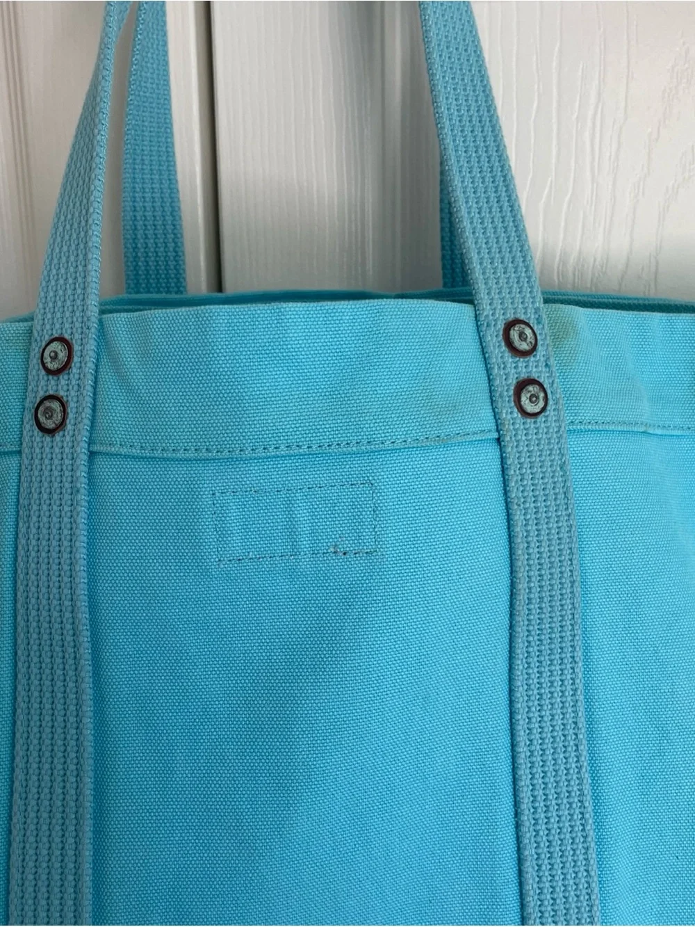 Polo Ralph Lauren  Light Blue Big Pony Zip Cotton Canvas Tote Bag RARE